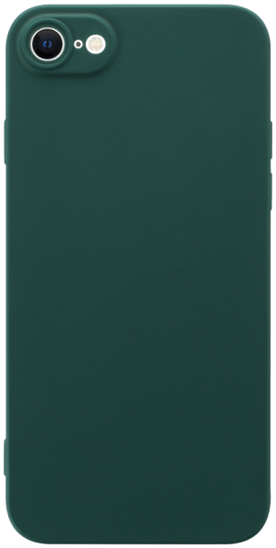 Apple iPhone 8 szilikon tok kameravédővel matt sötétzöld