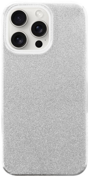 Apple iPhone 15 Pro Max szilikon tok csillogó hátlap ezüst