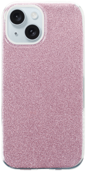 Apple iPhone 15 szilikon tok csillogó hátlap rózsaszín