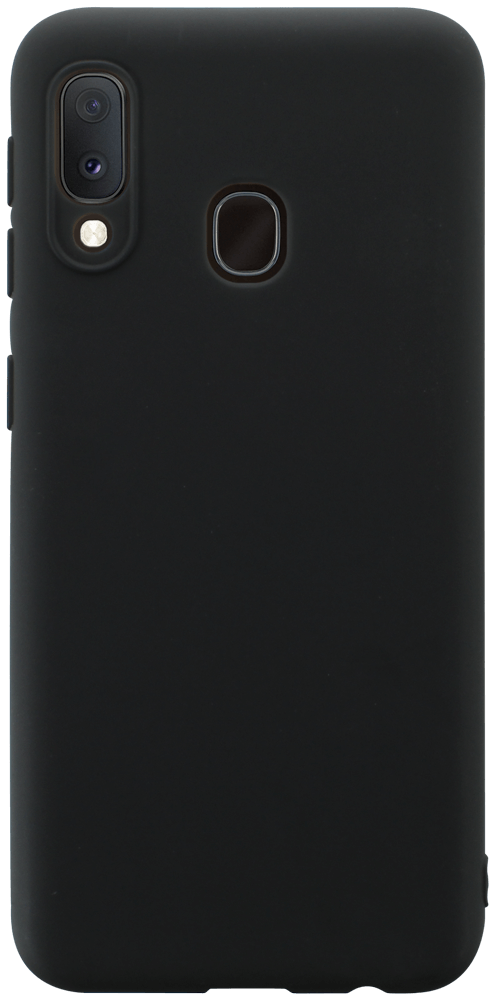 Samsung Galaxy A20e (SM-A202F) szilikon tok kameravédővel matt fekete