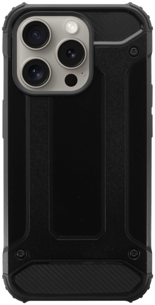 Apple iPhone 15 Pro ütésálló tok légpárnás sarkas, hibrid Forcell Armor fekete