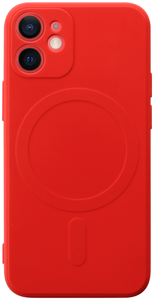 Apple iPhone 12 Mini szilikon tok gyári MagSafe kameravédővel piros