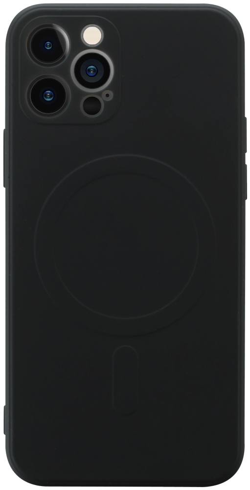 Apple iPhone 12 Pro szilikon tok gyári MagSafe kameravédővel fekete