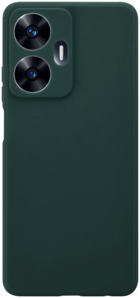 Realme C55 szilikon tok kameravédővel matt sötétzöld