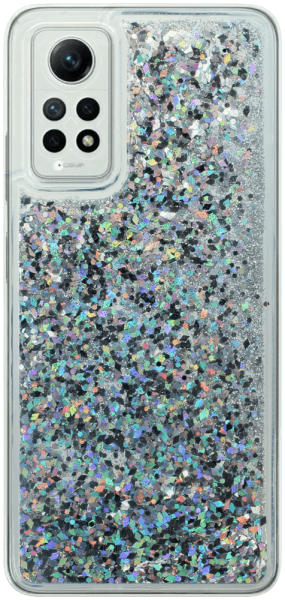 Xiaomi Redmi Note 12 Pro 4G szilikon tok gyári Liquid Sparkle kameravédővel ezüst