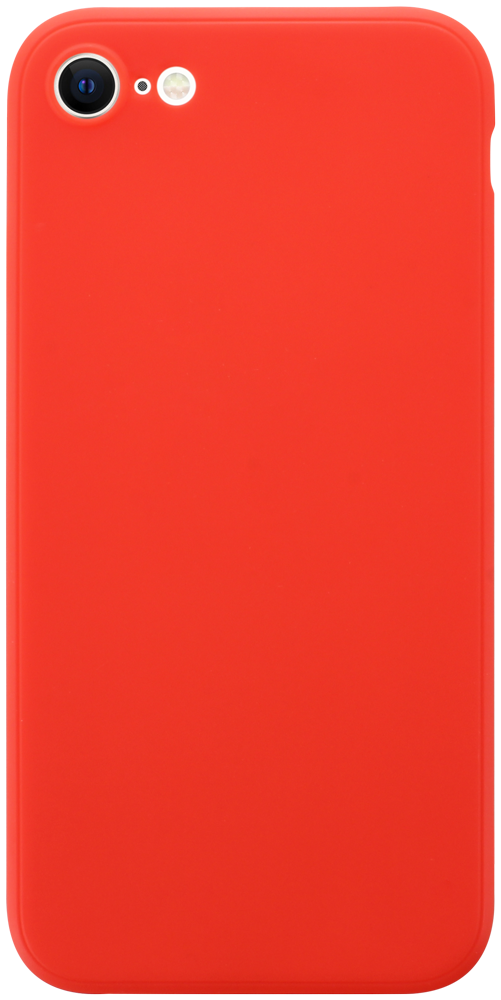 Apple iPhone 8 szilikon tok kameravédővel matt piros