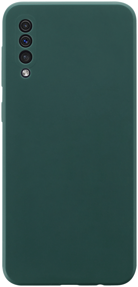 Samsung Galaxy A50s (SM-A507F) szilikon tok kameravédővel matt sötétzöld