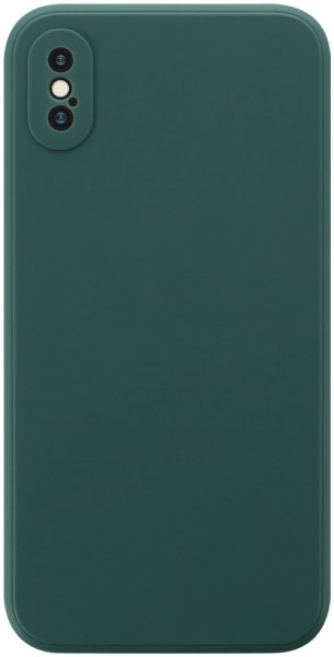 Apple iPhone XS szilikon tok kameravédővel matt sötétzöld