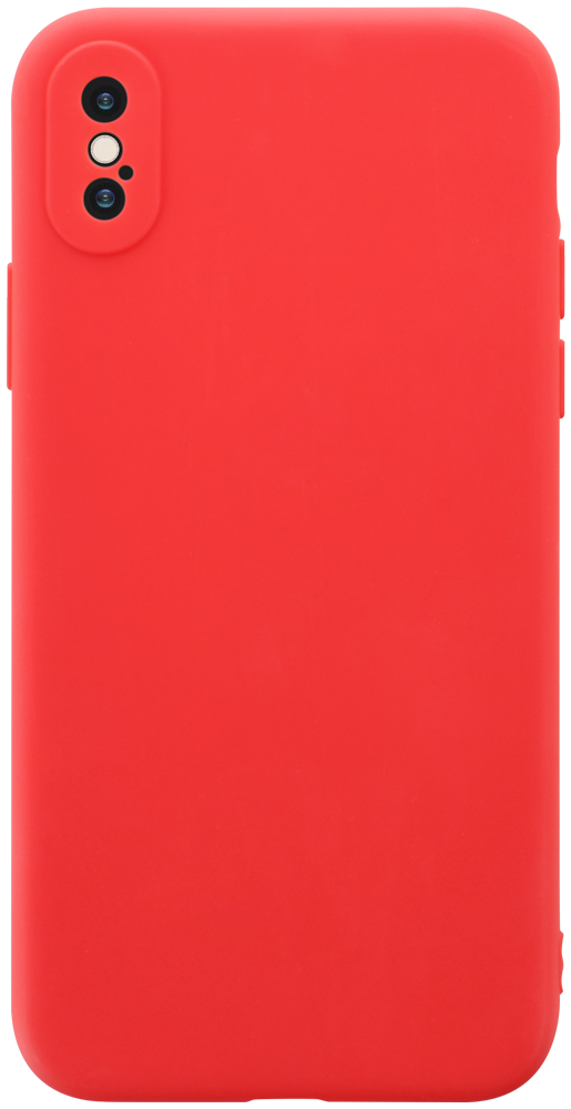 Apple iPhone X szilikon tok kameravédővel matt piros