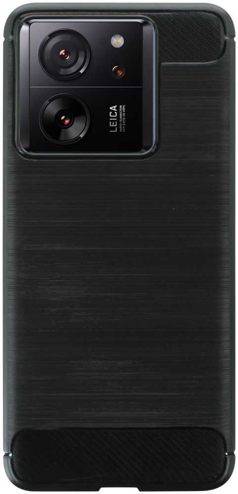 Xiaomi 13T Pro ütésálló szilikon tok szálcsiszolt-karbon minta légpárnás sarok fekete