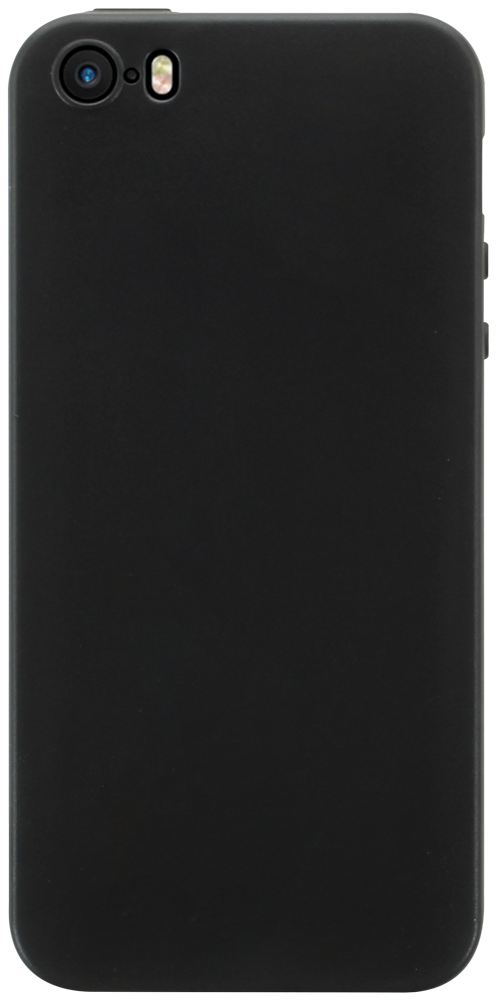 Apple iPhone SE (2016) szilikon tok kameravédővel matt fekete