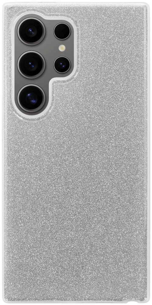 Samsung Galaxy S24 Ultra (SM-S928B) szilikon tok csillogó hátlap ezüst