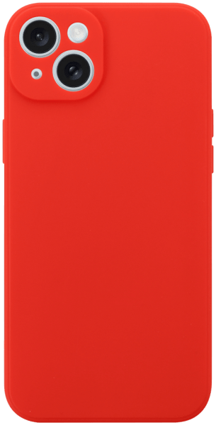 Apple iPhone 15 Plus szilikon tok kameravédővel matt piros