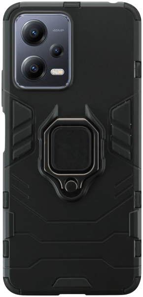 Xiaomi Poco X5 ütésálló tok légpárnás sarkas, hibrid Ring Armor fekete