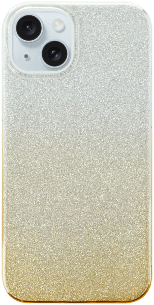Apple iPhone 15 Plus szilikon tok csillogó hátlap arany/ezüst