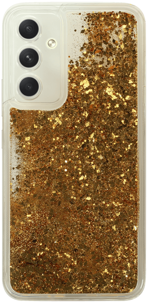 Samsung Galaxy A54 (SM-A546B) szilikon tok gyári Liquid Sparkle kameravédővel arany
