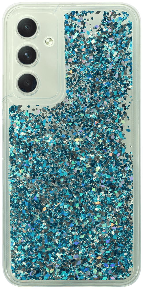 Samsung Galaxy A54 (SM-A546B) szilikon tok gyári Liquid Sparkle kameravédővel kék/ezüst