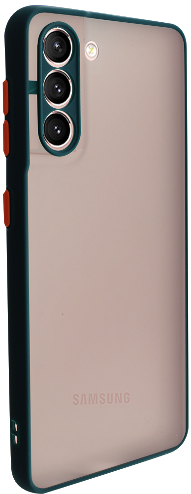 Samsung Galaxy S21 5G (SM-G991B) kemény hátlap Vennus Button Bumper sötétzöld