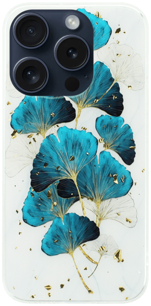 Apple iPhone 15 Pro kemény hátlap Gold Glam Leaves