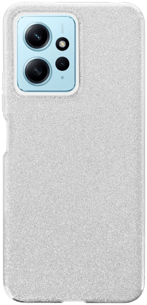 Xiaomi Redmi Note 12 4G szilikon tok kivehető ezüst csillámporos réteg átlátszó