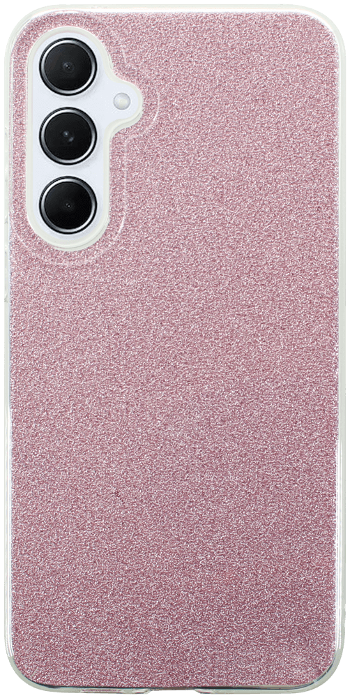 Samsung Galaxy A55 5G (SM-A556B) szilikon tok csillogó hátlap rózsaszín