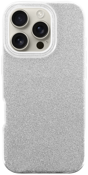 Apple iPhone 16 Pro szilikon tok csillogó hátlap ezüst