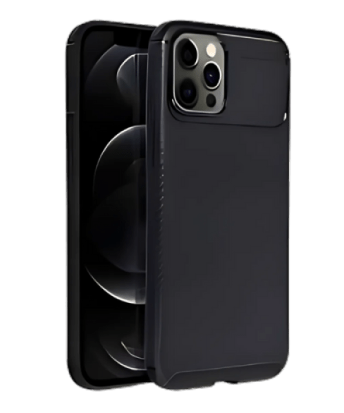 CARBON PREMIUM tok iPhone 12 Pro Max-hoz - Fekete