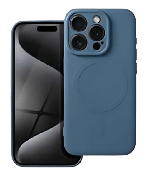 SILICONE MAG COVER tok – MagSafe kompatibilis védelem iPhone 15 Pro készülékhez kék színben