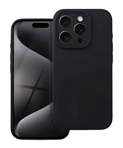 SILICONE Tok iPhone 16-hoz – Fekete elegancia és maximális védelem