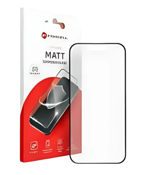 Forcell Matt Üveg – Prémium képernyővédelem iPhone 15-höz, fekete kerettel