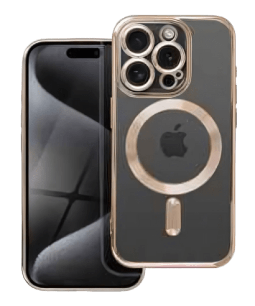 ELECTRO MAG COVER Tok – MagSafe Kompatibilis iPhone 15 Pro-hoz arany színben