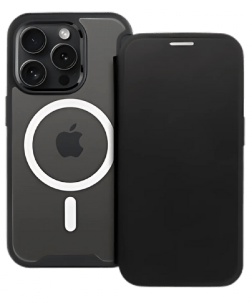 SMART MAG Book tok MagSafe kompatibilitással – iPhone 12 Pro - Fekete