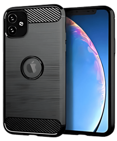 CARBON TOK iPhone 12 Mini-hez, Fekete – Elegáns és Strapabíró Védelem