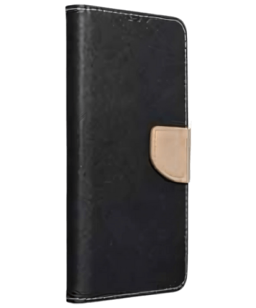 FANCY Book tok IPHONE 15 Pro fekete/arany színben