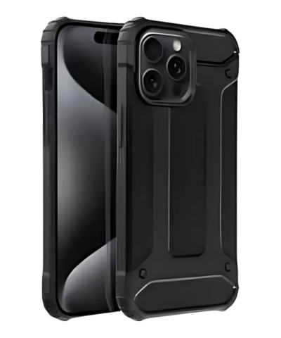 ARMOR tok – Maximális védelem iPhone 15 Pro készülékhez fekete színben