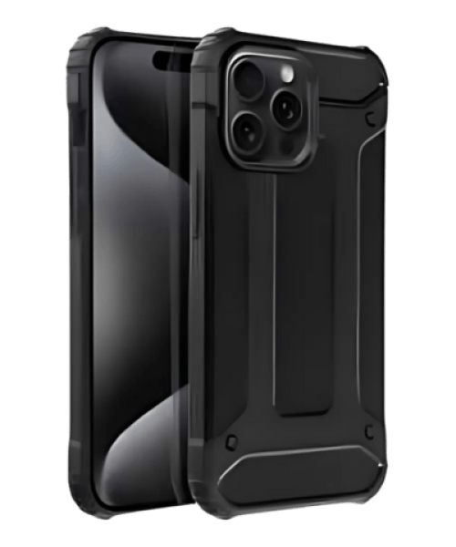 ARMOR tok – Maximális védelem iPhone 15 Pro készülékhez fekete színben