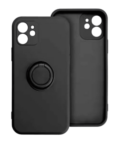 SILICONE RING tok iPhone 16 Plus-hoz - Stílusos Fekete Megoldás a Védelemért
