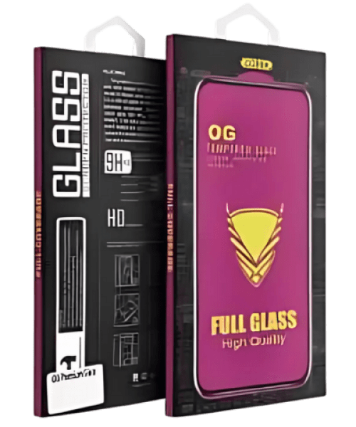 OG Premium Glass – iPhone 13 Pro Max / 14 Plus Készülékhez, Fekete Kerettel