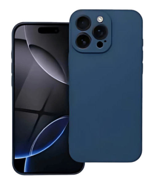 Apple iPhone 16 Pro Max szilikon tok kameravédővel matt sötétkék