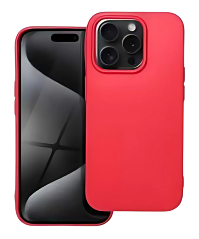 Apple iPhone 15 Pro szilikon tok matt piros