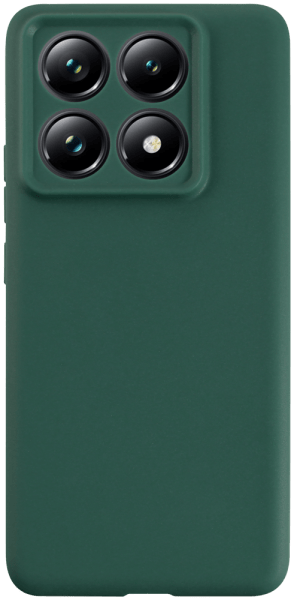 Xiaomi 14T Pro szilikon tok kameravédővel matt sötétzöld
