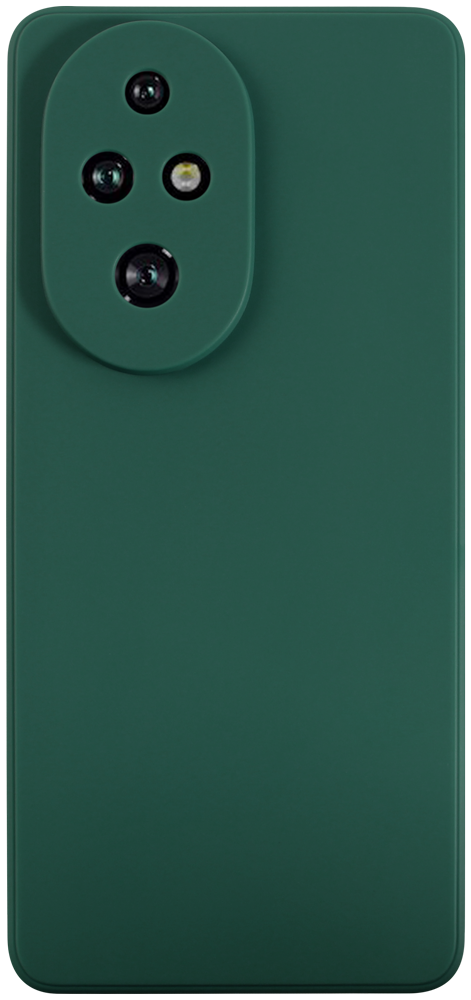 Honor 200 Pro szilikon tok kameravédővel matt sötétzöld