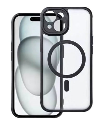 FULL MATTE MAG COVER Tok – MagSafe Kompatibilis iPhone 15-höz, Fekete színben