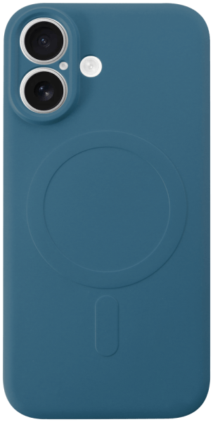 Apple iPhone 16 szilikon tok gyári MagSafe kameravédővel sötétkék