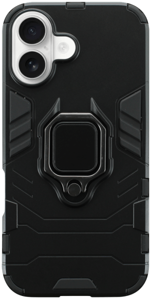 Apple iPhone 16 ütésálló tok légpárnás sarkas, hibrid Ring Armor fekete