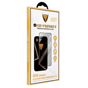 OG Prémium Adatvédelmi Üveg - iPhone 15-höz, Fekete kerettel