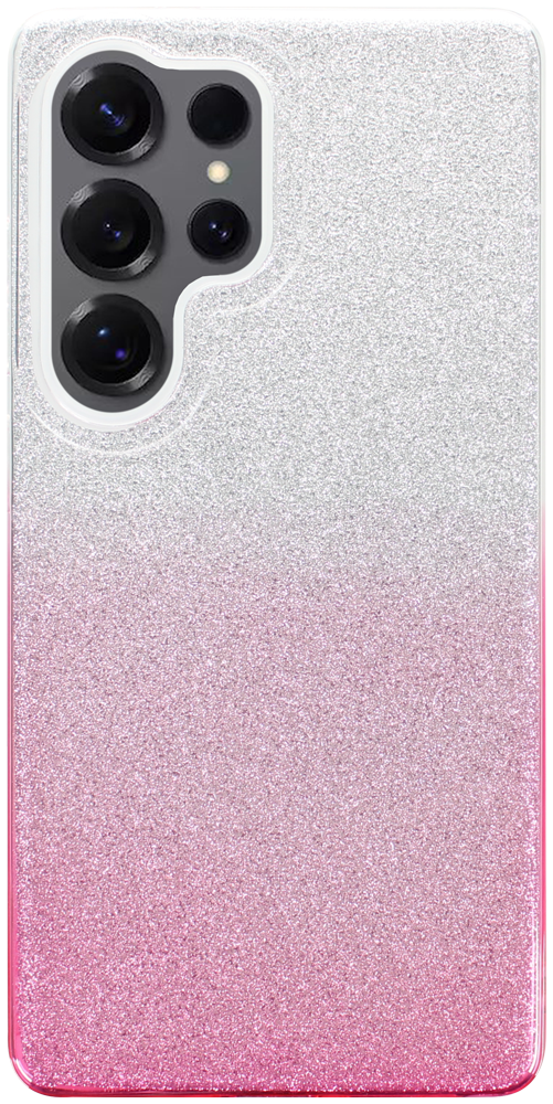 Samsung Galaxy S25 Ultra (SM-S938B) szilikon tok csillogó hátlap rózsaszín/ezüst