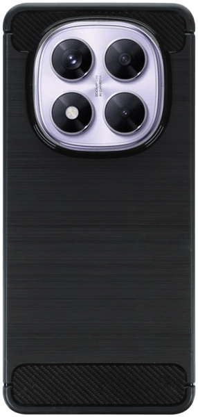 Xiaomi Redmi Note 14 Pro 5G ütésálló szilikon tok szálcsiszolt-karbon minta légpárnás sarok fekete