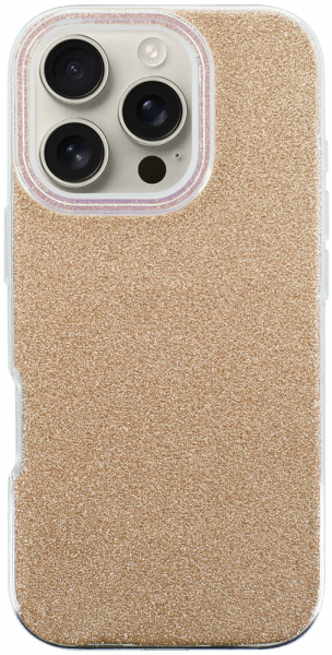 Apple iPhone 16 Pro szilikon tok csillogó hátlap arany