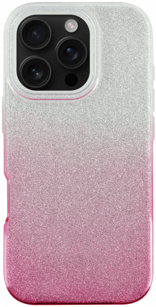 Apple iPhone 16 Pro szilikon tok csillogó hátlap rózsaszín/ezüst